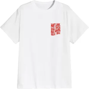 WDIRARA Men's Graphic Letter Print Short Sleeve T Shirts Round Neck Tee Top