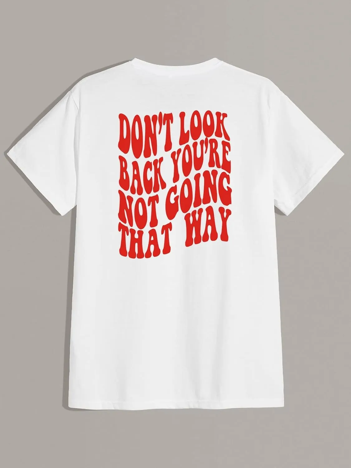 WDIRARA Men's Graphic Letter Print Short Sleeve T Shirts Round Neck Tee Top