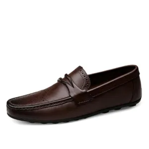 West Louis Craved Leather Moccasins
