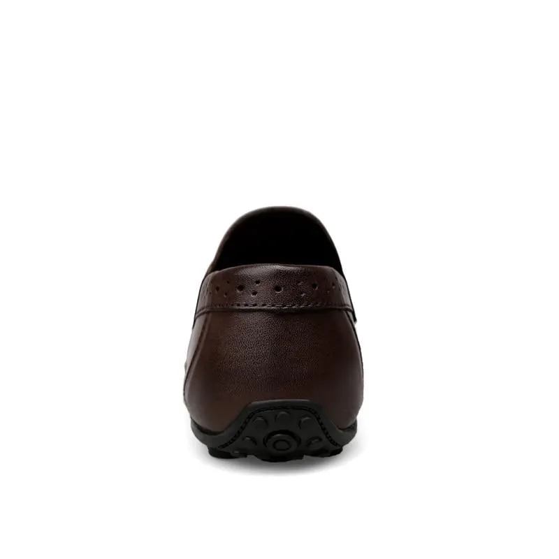West Louis Craved Leather Moccasins