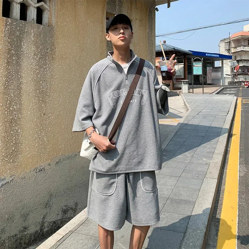 Wiaofellas  -  Streetwear Oversized Tracksuit Men Summer Hip Hop Trendy American Fashion T-shirt   Shorts Sets High Street Two-piece Sets
