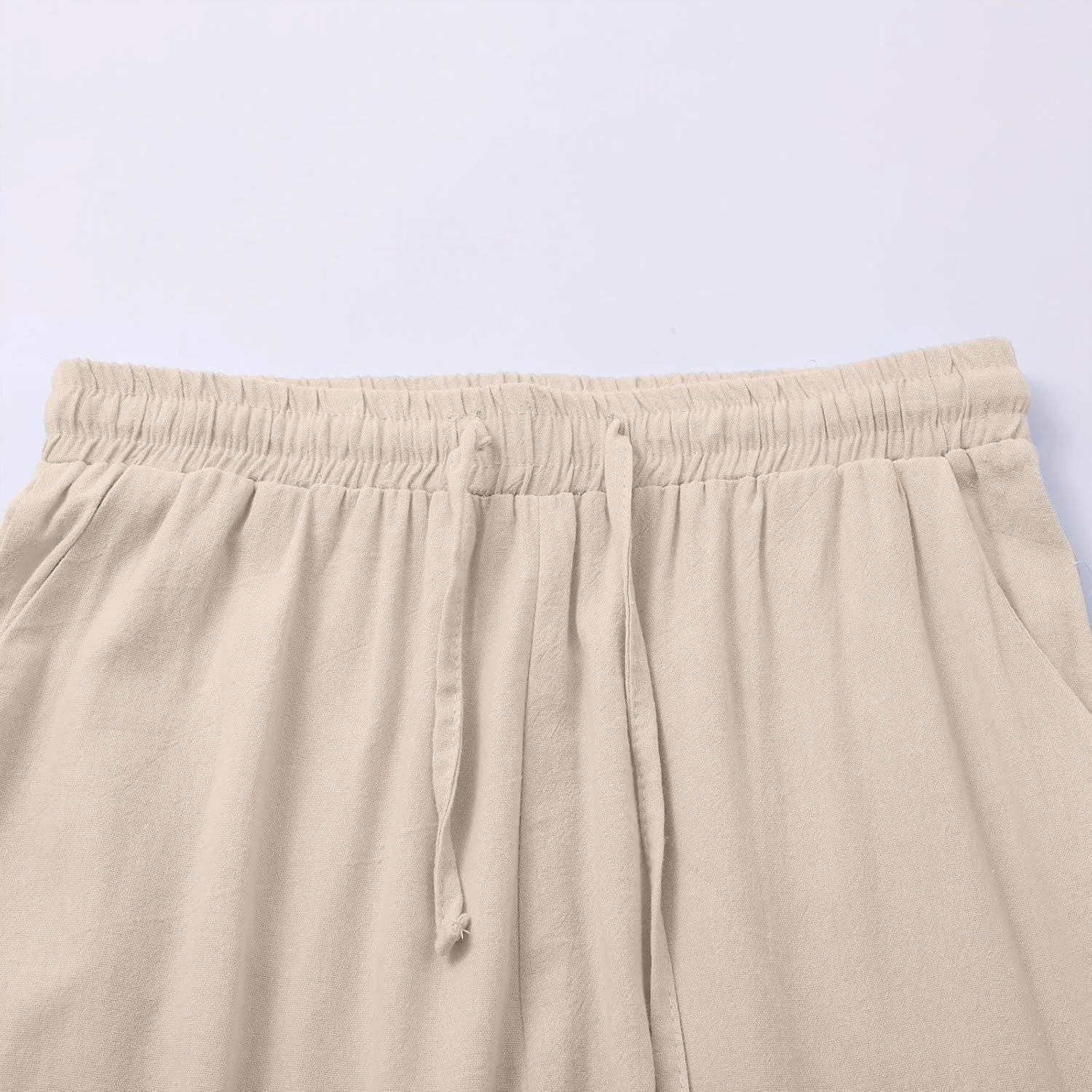 Wide Leg Linen Pants Women Palazzo Trousers Summer Casual Vacation Trousers Lounge Pant with Pockets