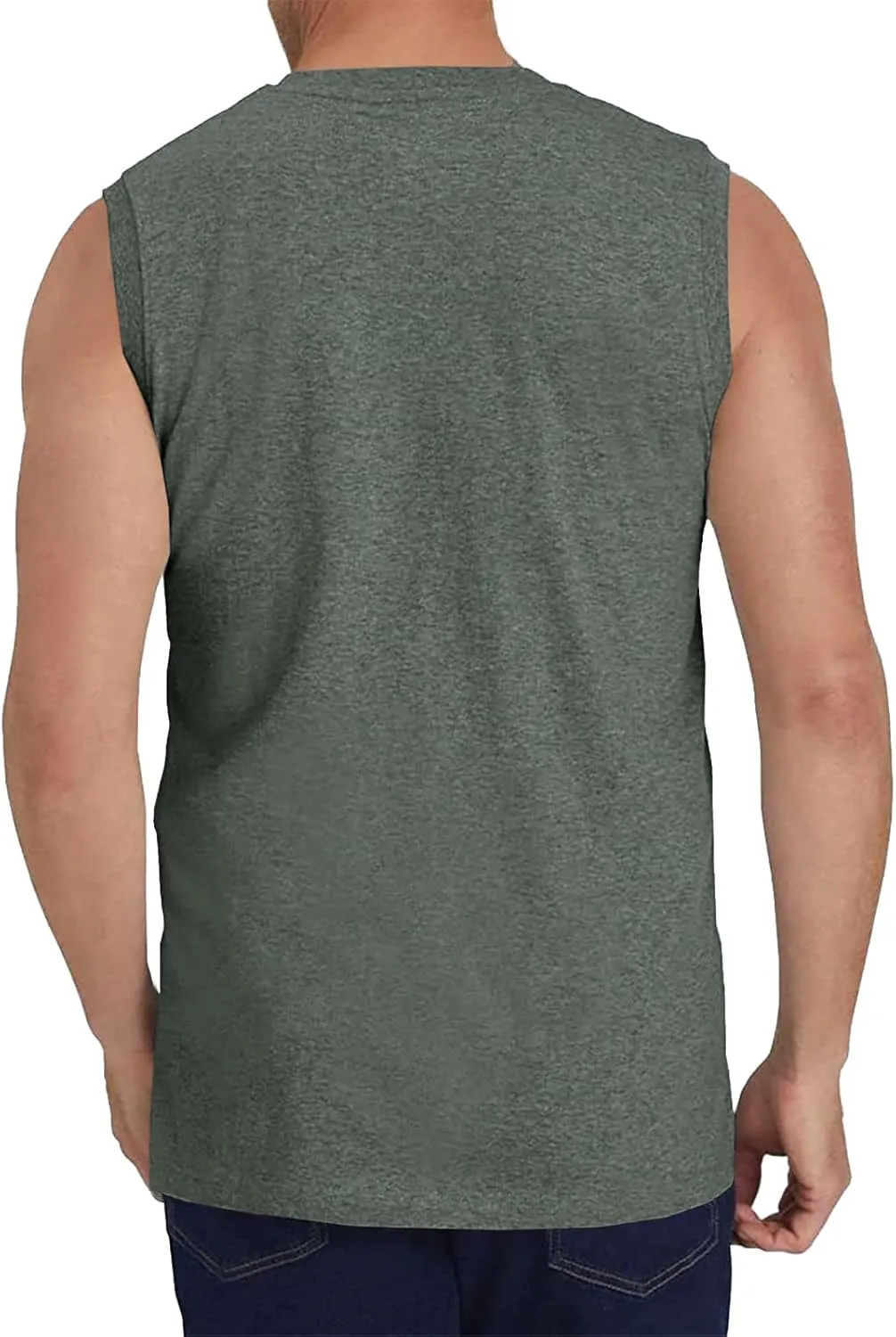 Wihion Men's Sleeveless Gym Tank Tops with Pocket Workout Bodybuilding Muscle T Shirts