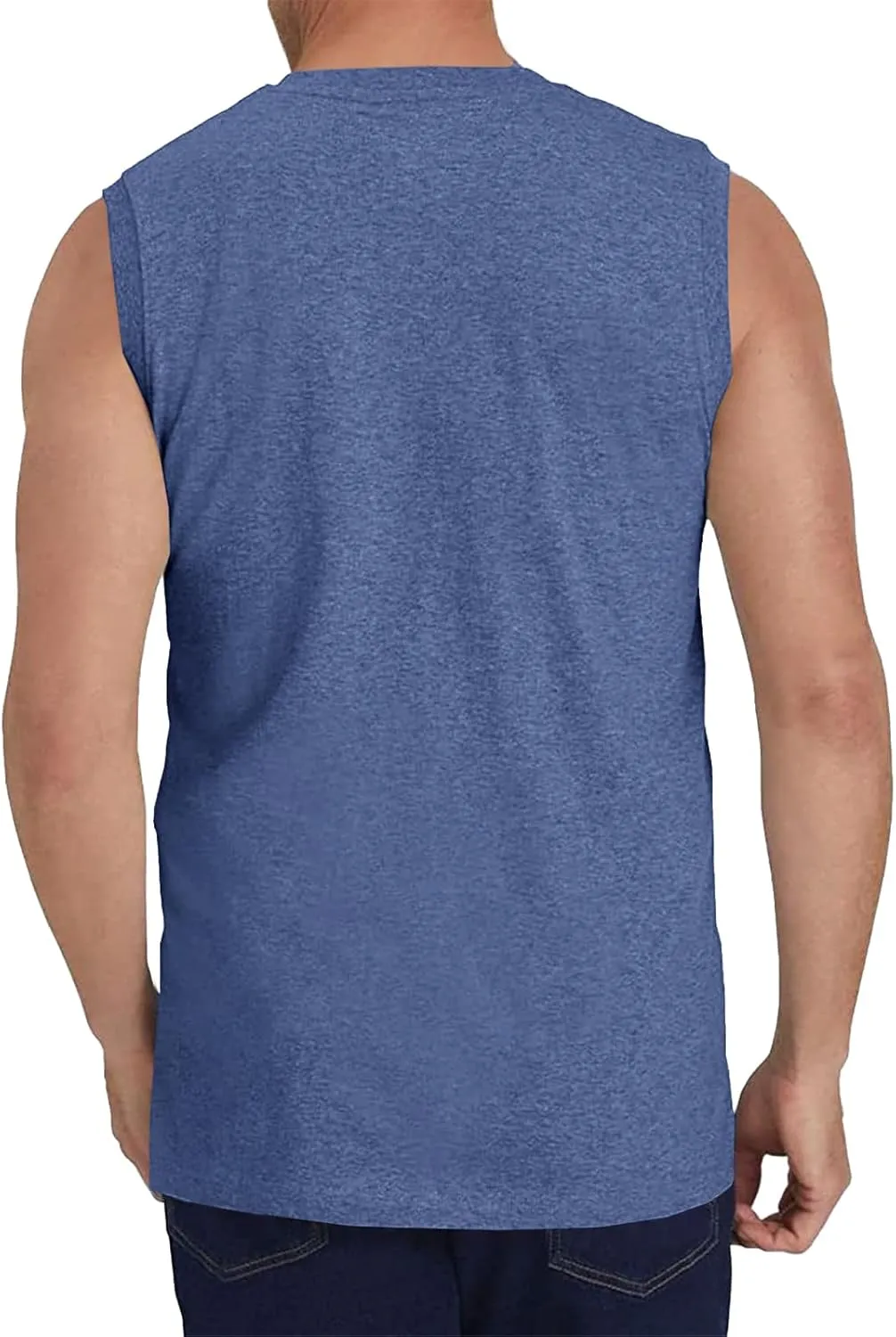 Wihion Men's Sleeveless Gym Tank Tops with Pocket Workout Bodybuilding Muscle T Shirts