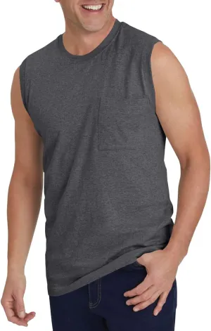 Wihion Men's Sleeveless Gym Tank Tops with Pocket Workout Bodybuilding Muscle T Shirts