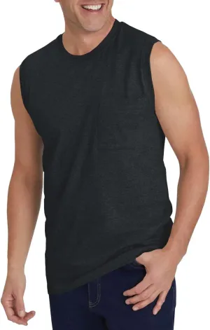 Wihion Men's Sleeveless Gym Tank Tops with Pocket Workout Bodybuilding Muscle T Shirts