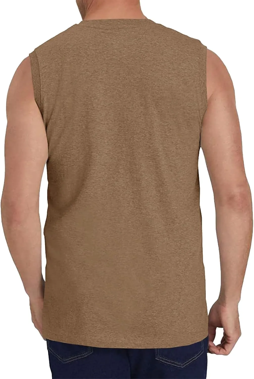 Wihion Men's Sleeveless Gym Tank Tops with Pocket Workout Bodybuilding Muscle T Shirts
