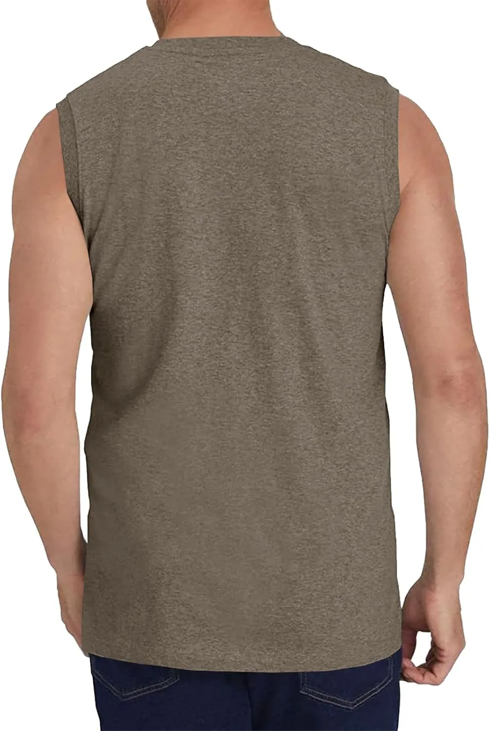 Wihion Men's Sleeveless Gym Tank Tops with Pocket Workout Bodybuilding Muscle T Shirts
