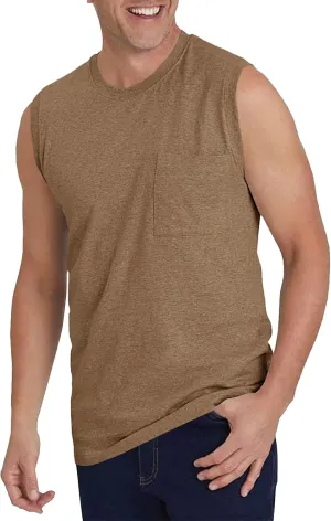 Wihion Men's Sleeveless Gym Tank Tops with Pocket Workout Bodybuilding Muscle T Shirts