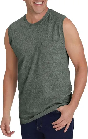 Wihion Men's Sleeveless Gym Tank Tops with Pocket Workout Bodybuilding Muscle T Shirts