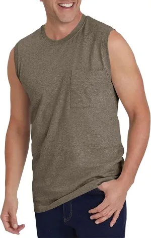 Wihion Men's Sleeveless Gym Tank Tops with Pocket Workout Bodybuilding Muscle T Shirts