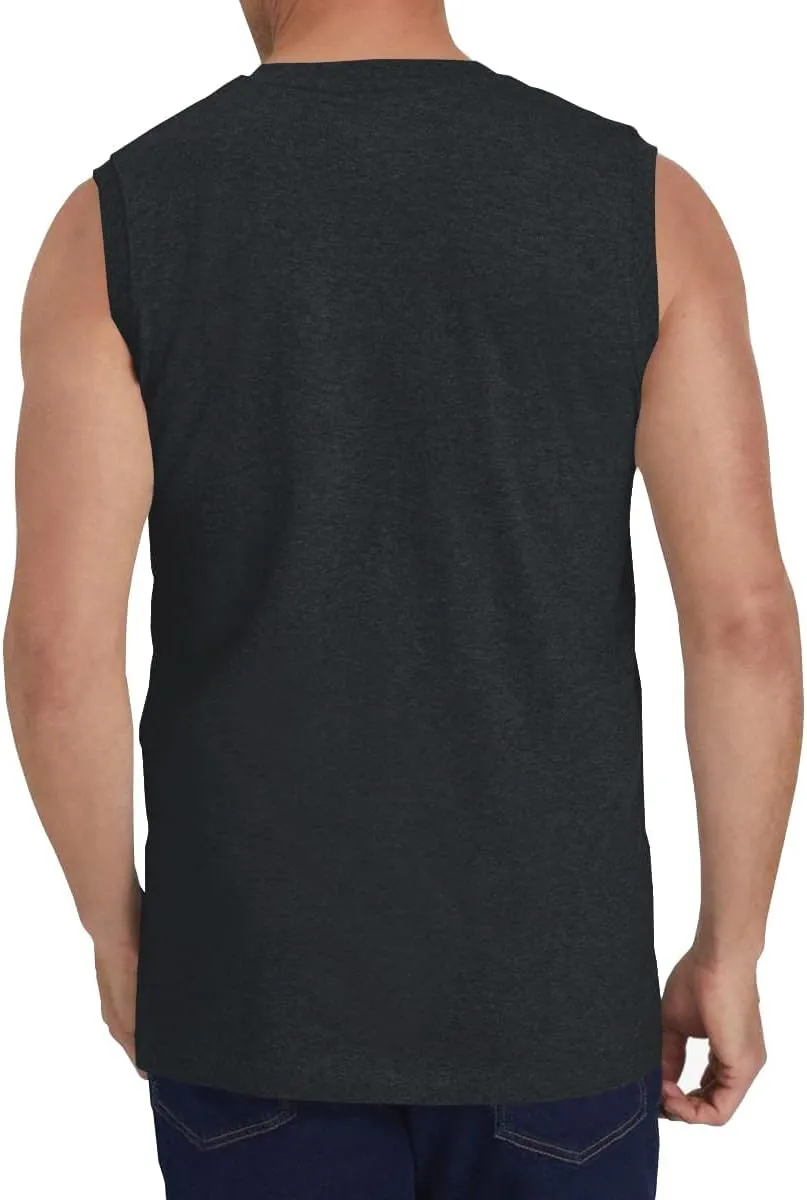 Wihion Men's Sleeveless Gym Tank Tops with Pocket Workout Bodybuilding Muscle T Shirts
