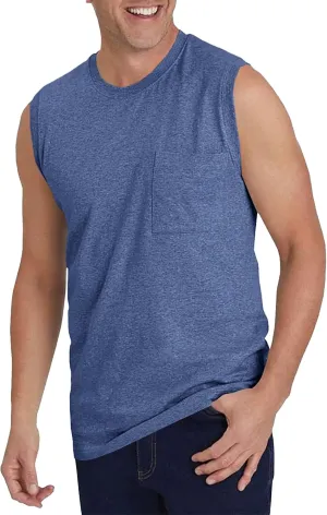 Wihion Men's Sleeveless Gym Tank Tops with Pocket Workout Bodybuilding Muscle T Shirts