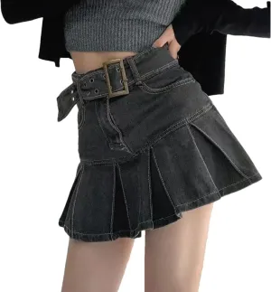 Women American Style Embroidered Denim Skirt Women's Plus Size High-Waisted Slimming Mini Dress