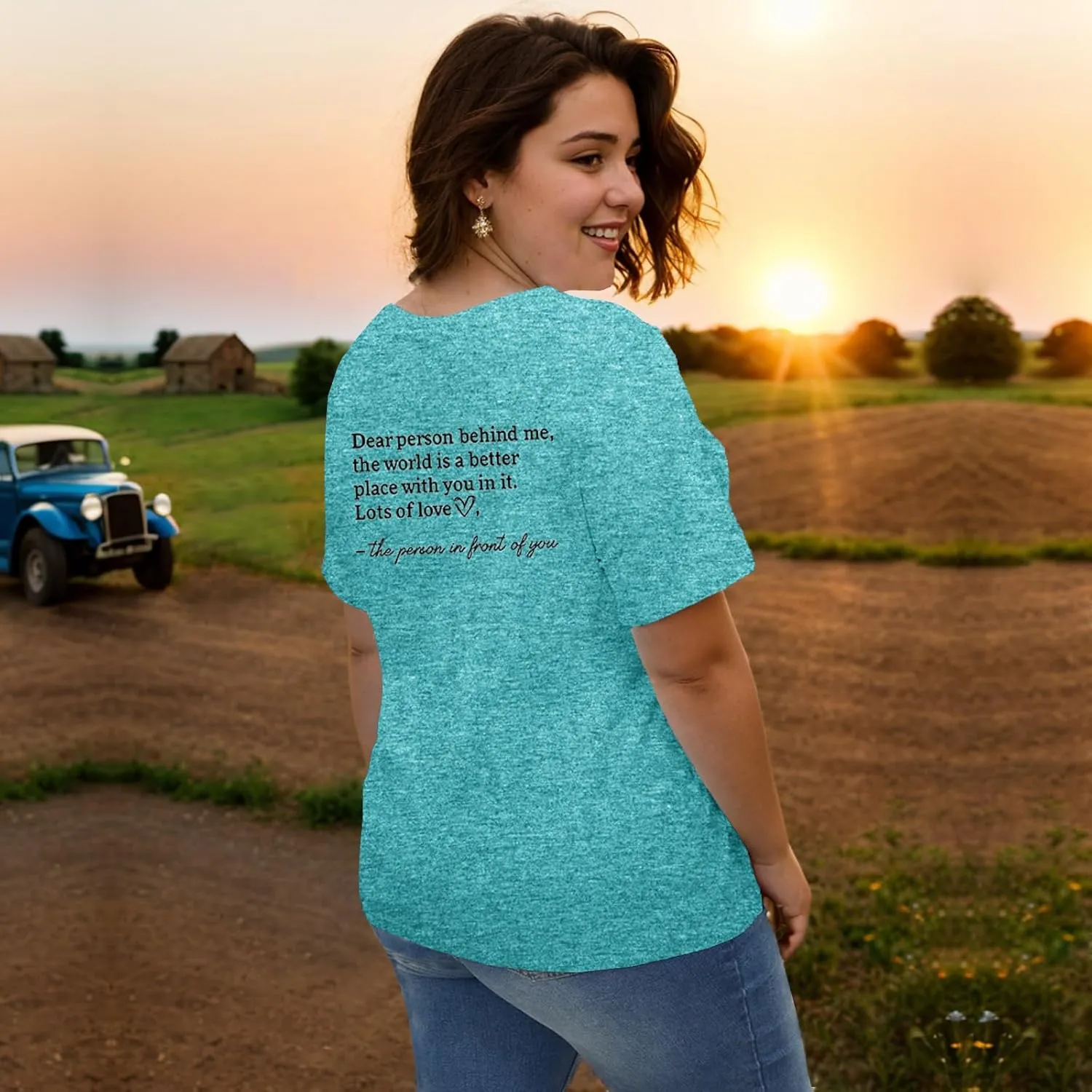 Women Graphic T-Shirts Casual Short Sleeve Tee Tops(Available in Plus Size)