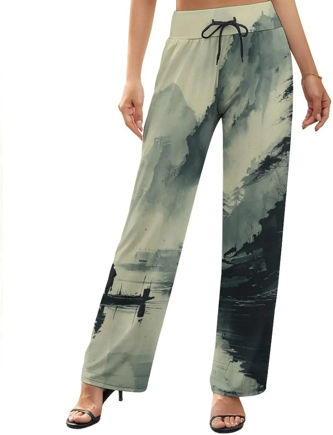Womens Baggy Cotton Linen Blend Wide Leg Palazzo Pants Ladies Summer Casual Loose Trendy Elastic Waist Harem Pant
