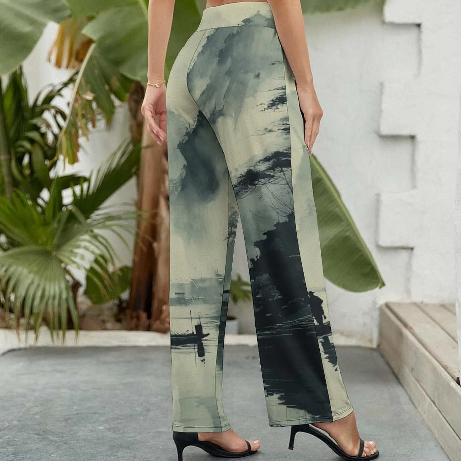 Womens Baggy Cotton Linen Blend Wide Leg Palazzo Pants Ladies Summer Casual Loose Trendy Elastic Waist Harem Pant