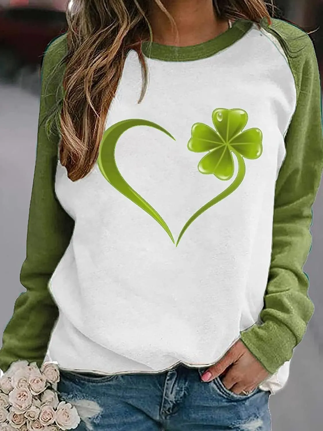 Women's Crewneck Sweatshirts Casual Comfy Long Sleeve T-Shirts Basic Solid Pullover Tops