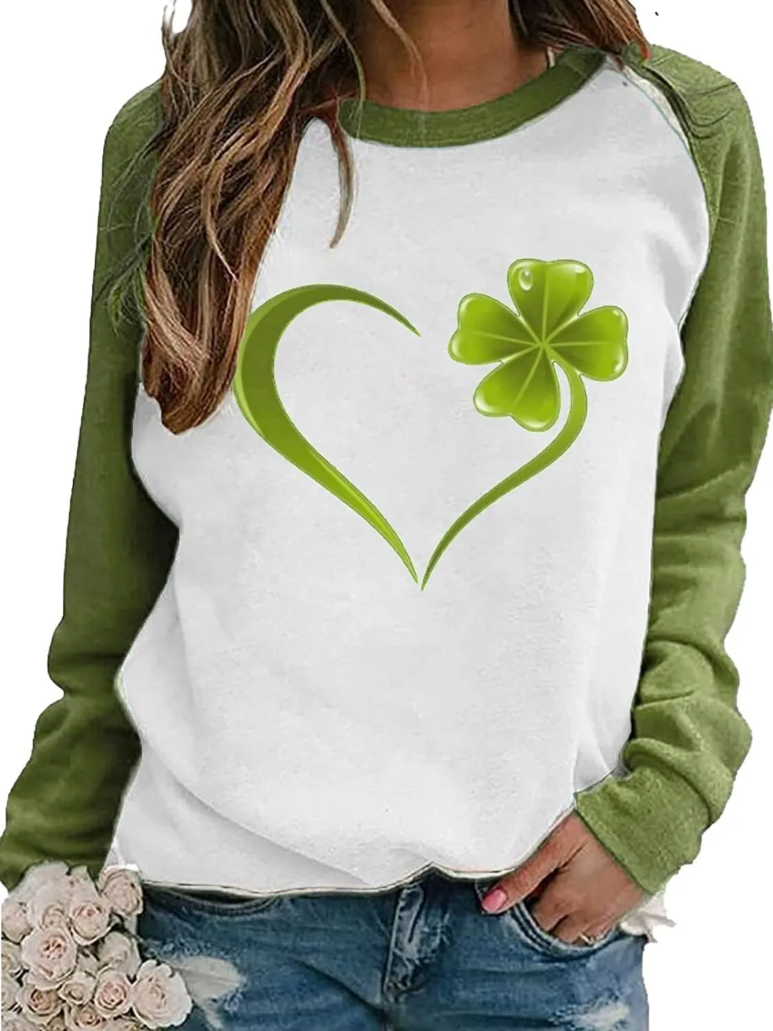Women's Crewneck Sweatshirts Casual Comfy Long Sleeve T-Shirts Basic Solid Pullover Tops
