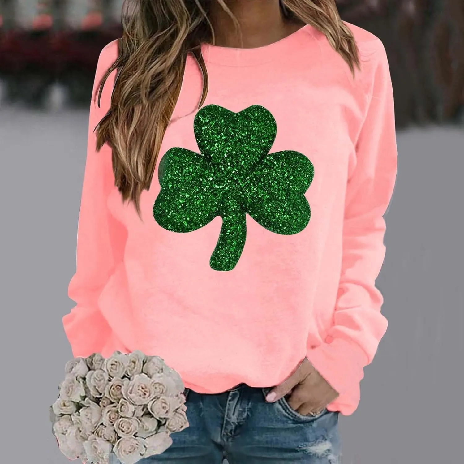 Womens Crewneck Sweatshirts Funny Saint Patricks Day Hoodies Irish Sweatshirts for St Pattys Day Party Fun Hoodie
