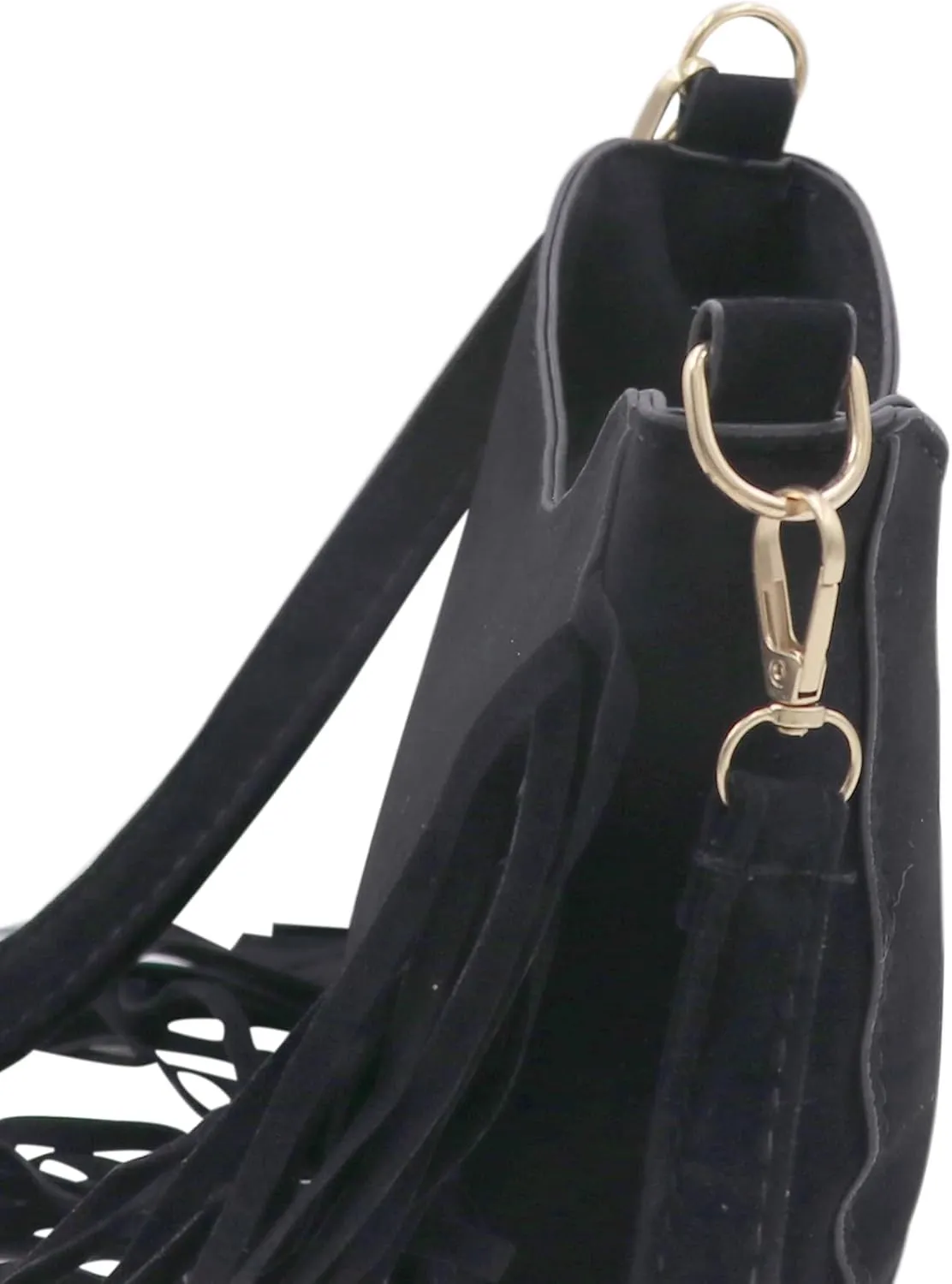 Women's Fringe Crossbody Bag Shoulder Bag Tassel Chest Fanny Pack for Women Girls Black Travel Pouch