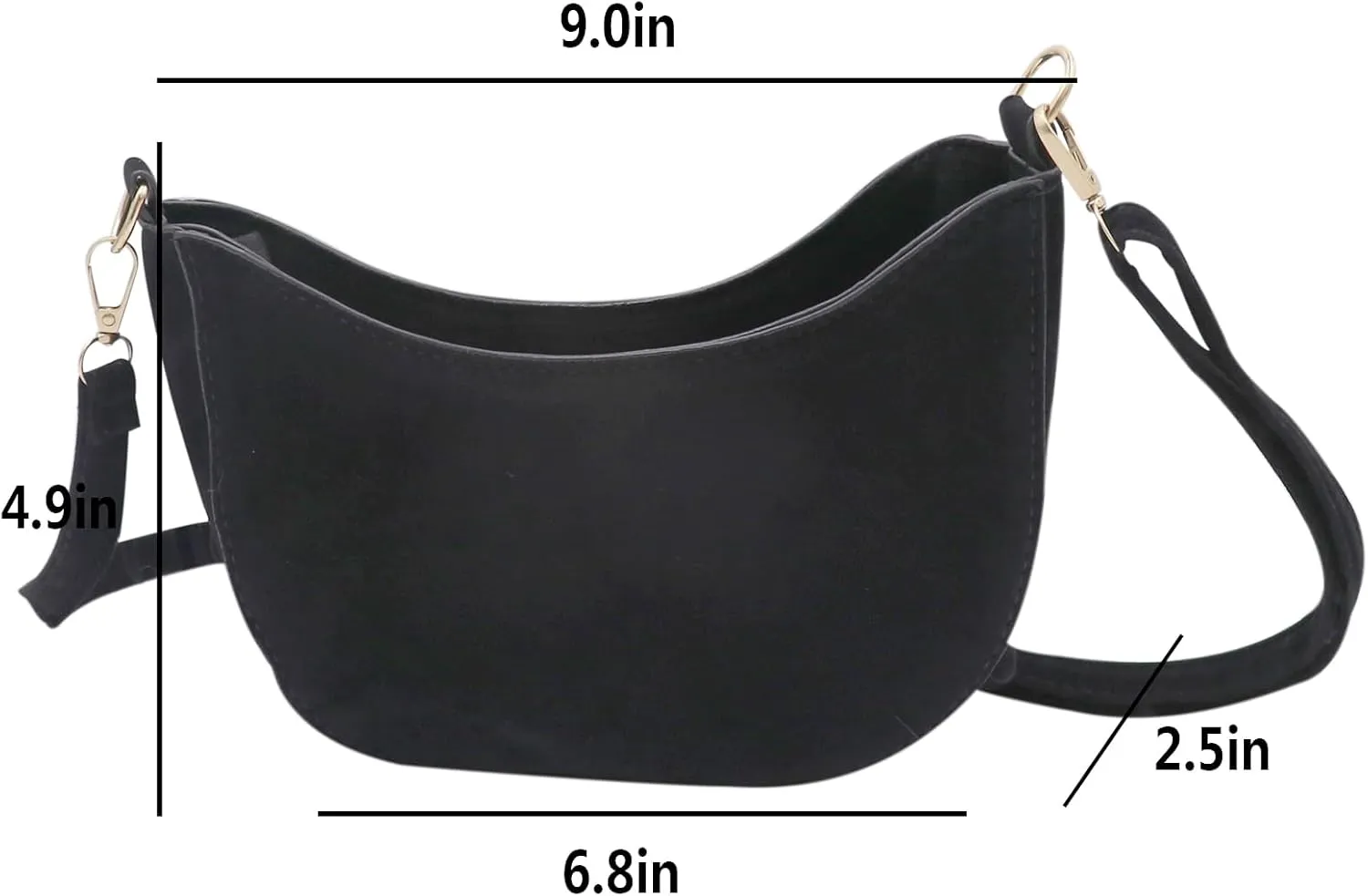 Women's Fringe Crossbody Bag Shoulder Bag Tassel Chest Fanny Pack for Women Girls Black Travel Pouch