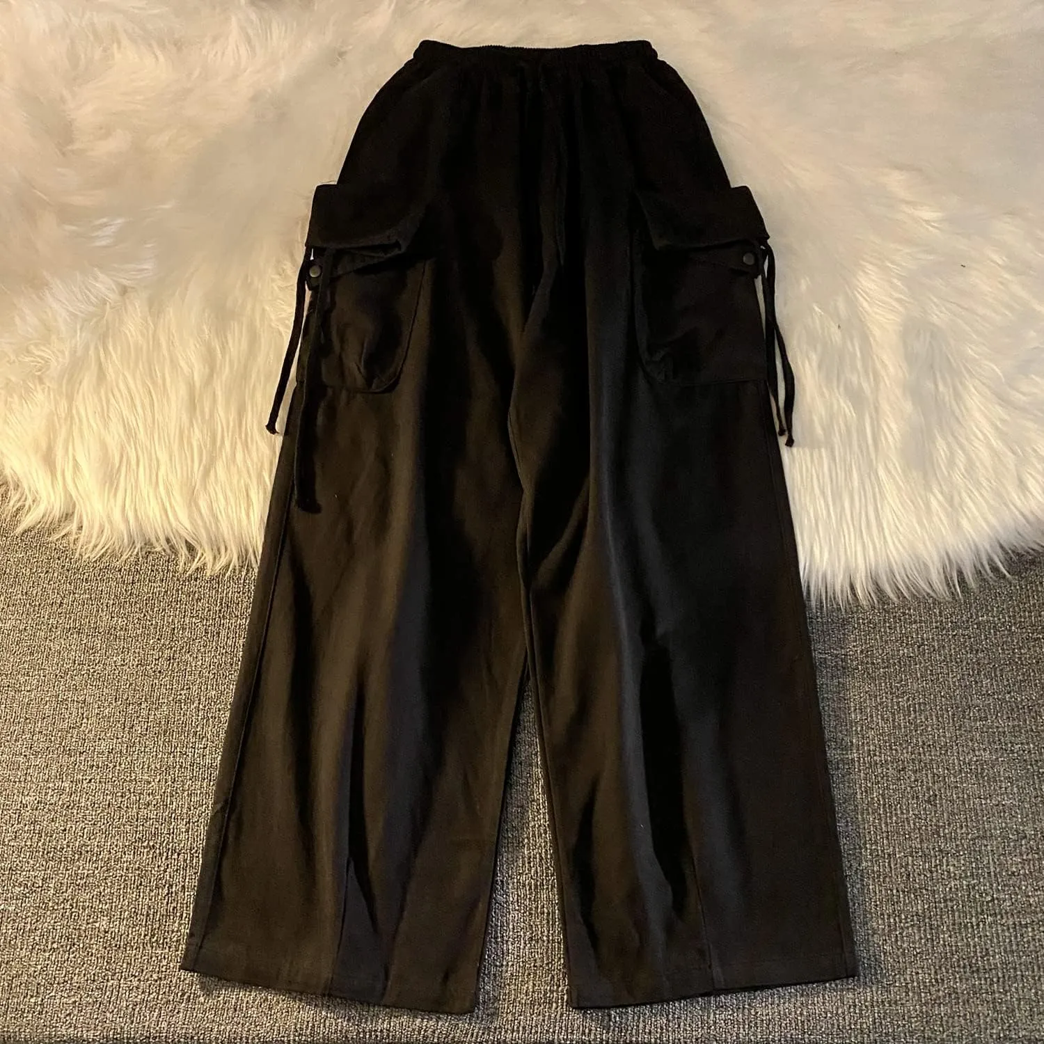 Women's Goth Cargo Pants Baggy Wide Leg Pants Vintage Casual Harajuku Trousers