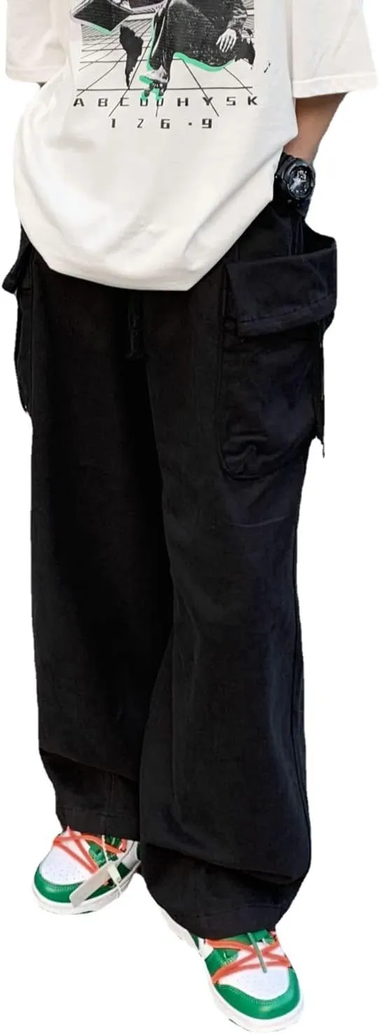 Women's Goth Cargo Pants Baggy Wide Leg Pants Vintage Casual Harajuku Trousers