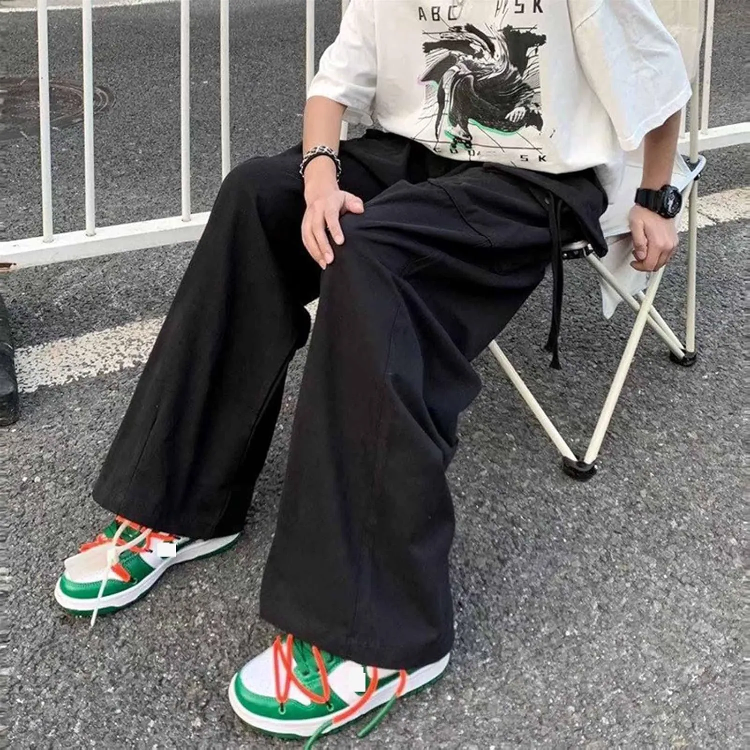 Women's Goth Cargo Pants Baggy Wide Leg Pants Vintage Casual Harajuku Trousers