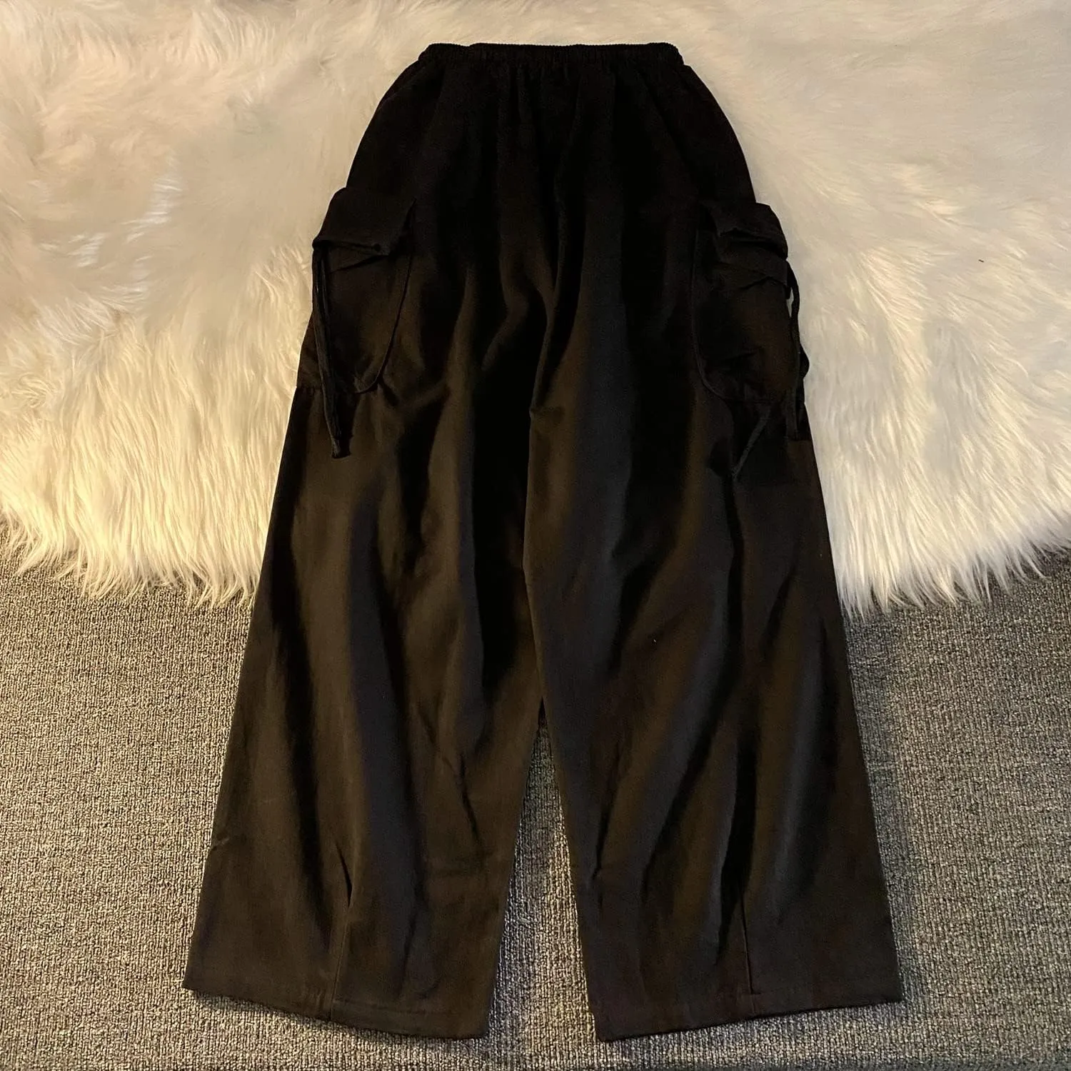 Women's Goth Cargo Pants Baggy Wide Leg Pants Vintage Casual Harajuku Trousers
