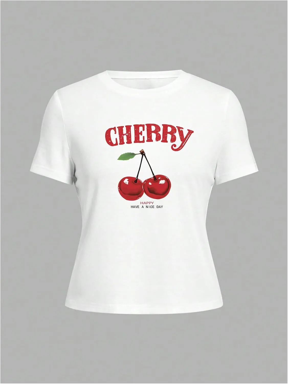 Women's Graphic Print Crewneck T Shirts Short Sleeve Slim Fit Tee Causal Tops