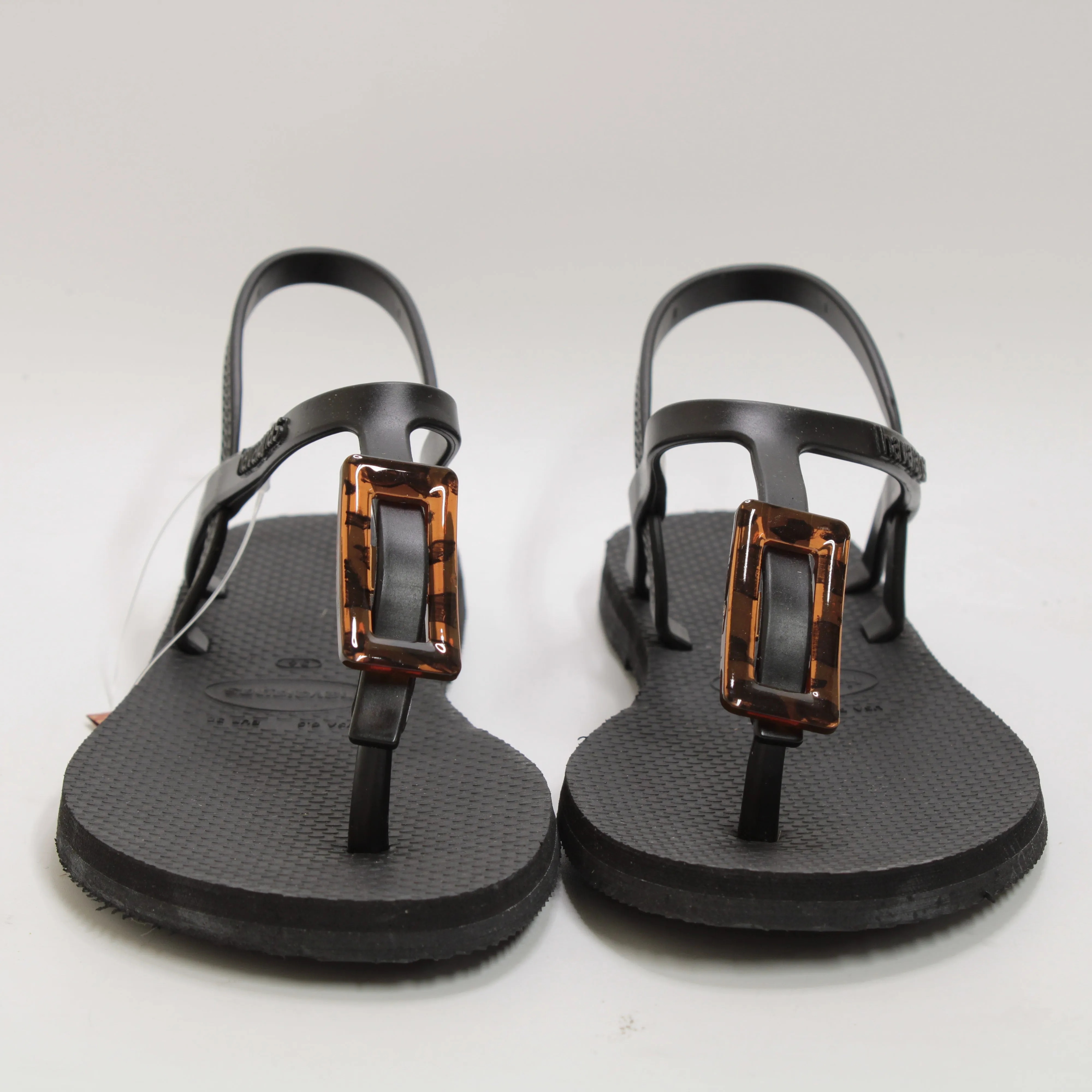 Womens Havaianas Paratay Buckle Turtle Sandals Black