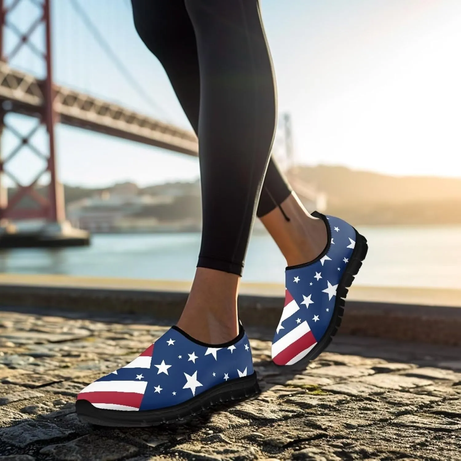 Womens Outdoor Cycling Canvas Shoes Low Top Fashion Sneakers Slip on Walking ShoeBlack Sole