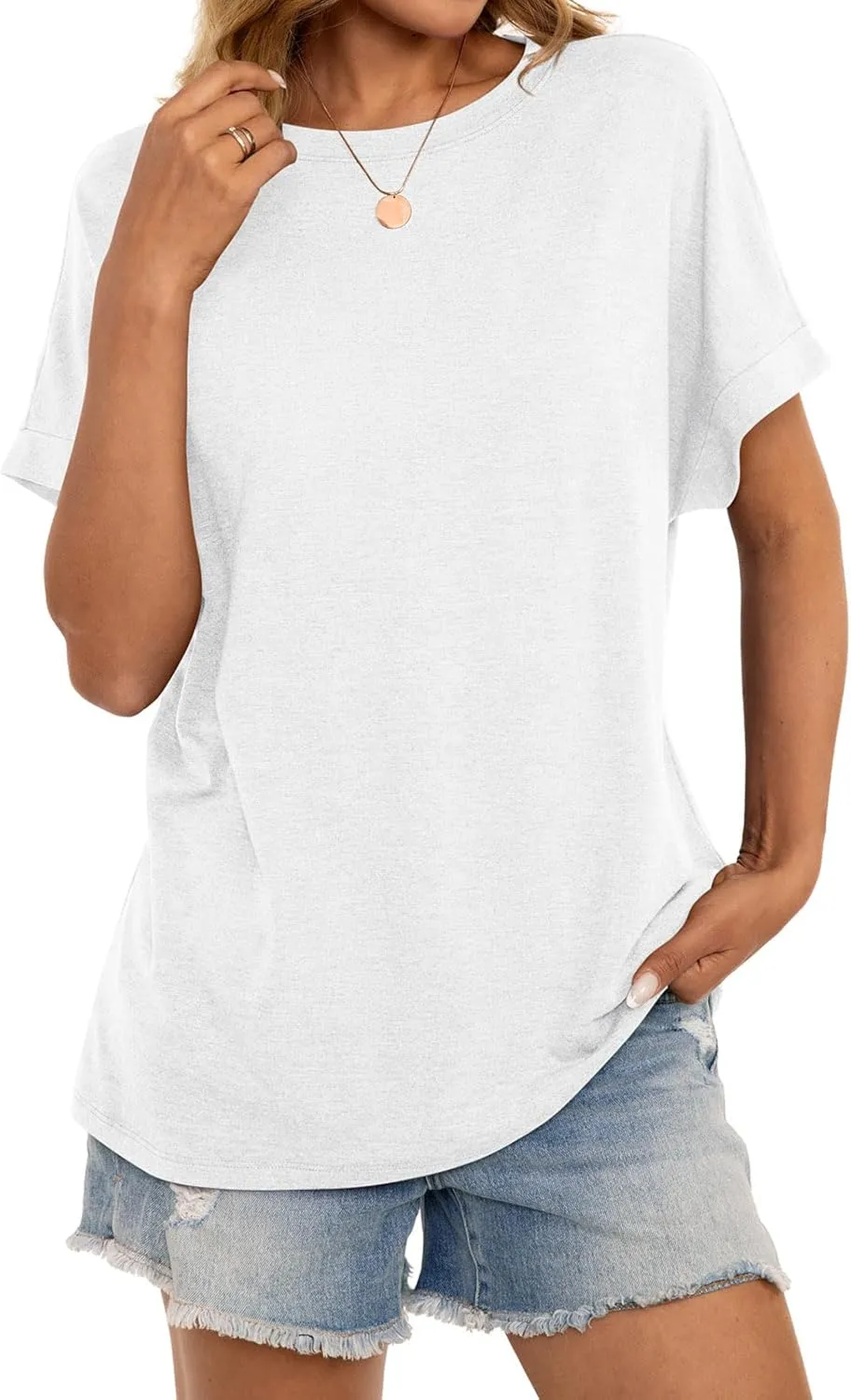 Womens Oversized T Shirts Short Sleeve Crewneck Loose Fit Tops Summer Outfits Clothes 2025