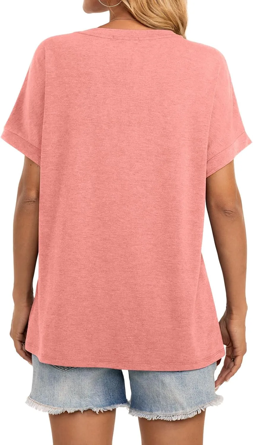 Womens Oversized T Shirts Short Sleeve Crewneck Loose Fit Tops Summer Outfits Clothes 2025