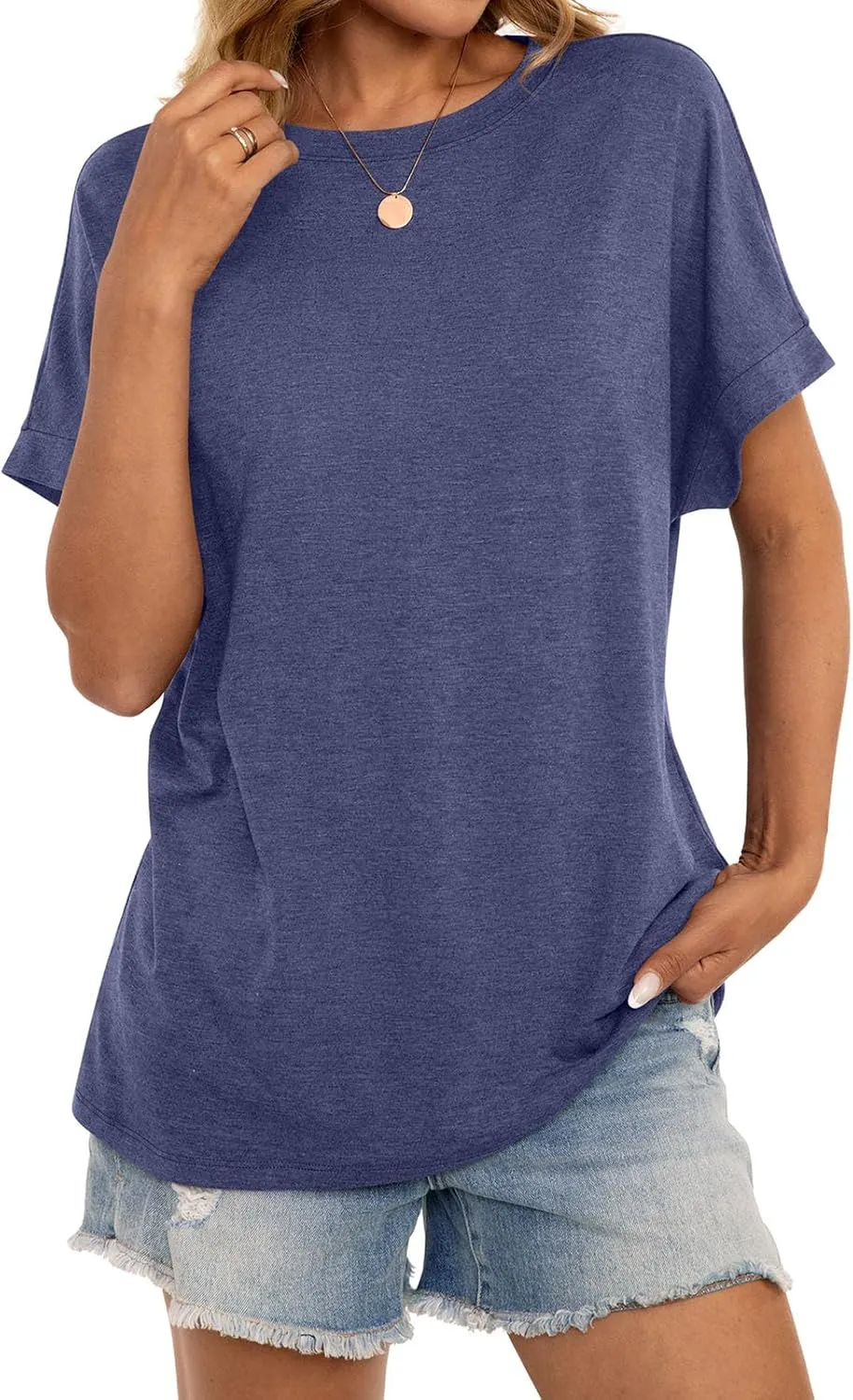 Womens Oversized T Shirts Short Sleeve Crewneck Loose Fit Tops Summer Outfits Clothes 2025