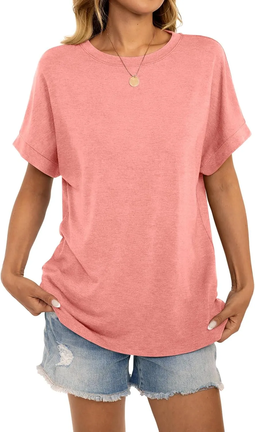 Womens Oversized T Shirts Short Sleeve Crewneck Loose Fit Tops Summer Outfits Clothes 2025