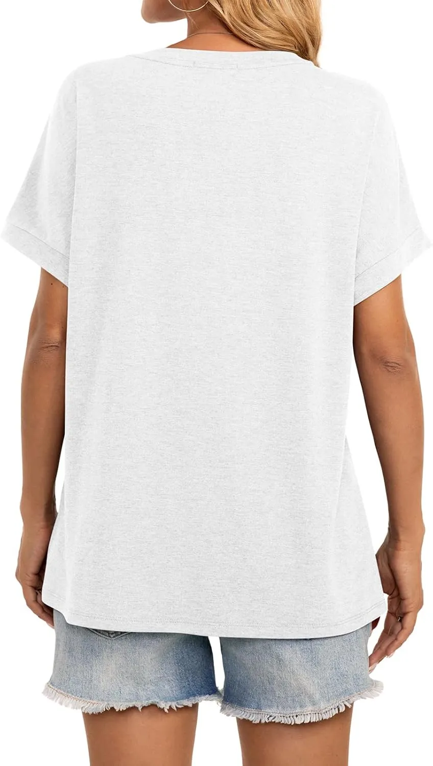 Womens Oversized T Shirts Short Sleeve Crewneck Loose Fit Tops Summer Outfits Clothes 2025
