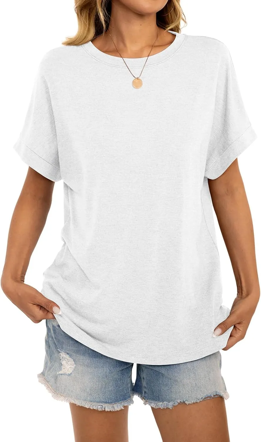 Womens Oversized T Shirts Short Sleeve Crewneck Loose Fit Tops Summer Outfits Clothes 2025