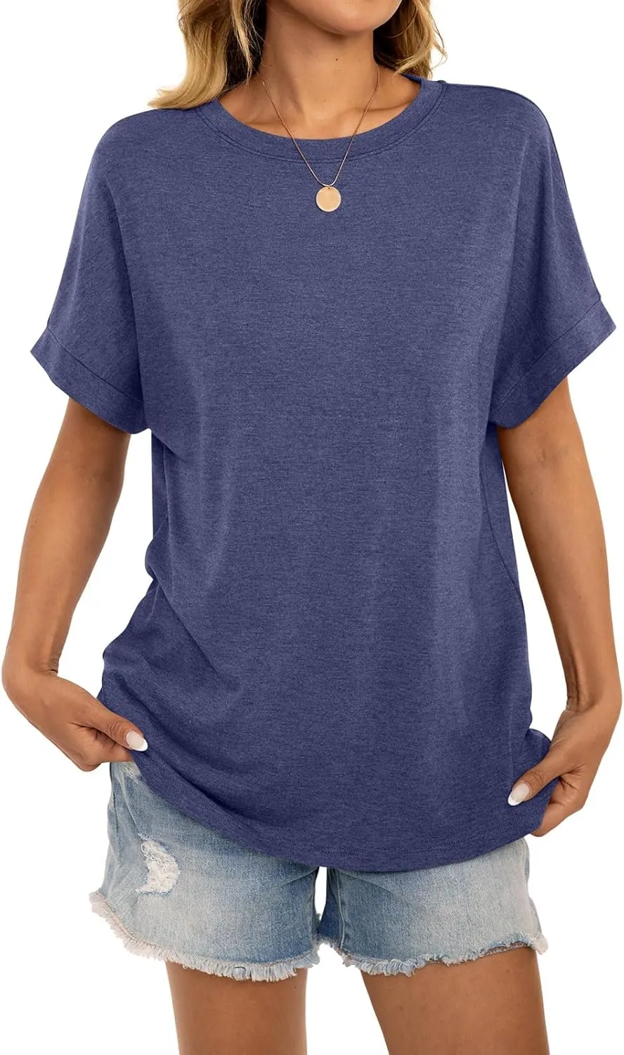 Womens Oversized T Shirts Short Sleeve Crewneck Loose Fit Tops Summer Outfits Clothes 2025