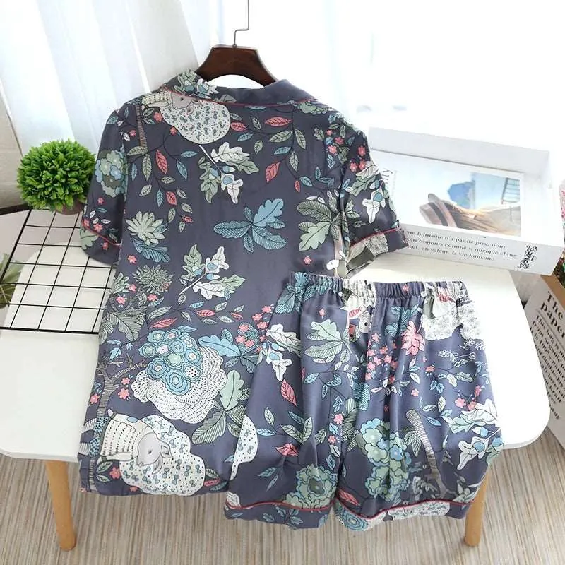 Women's Short Sleeve Shirt and Shorts Sleepwear Set