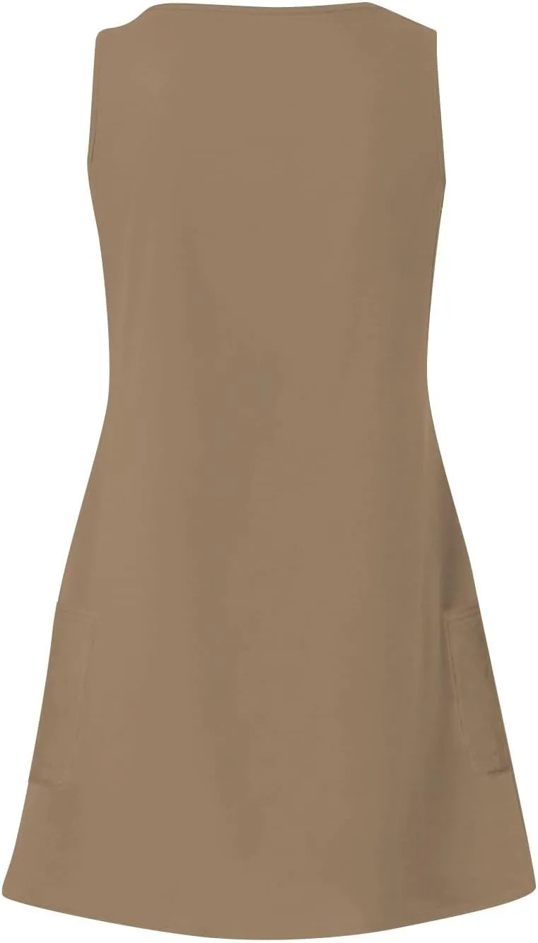 Womens Summer Dresses 2024 T-Shirts Dress Loose V Neck Sleeveless Tank Dresses Sundresses Floral/Plain