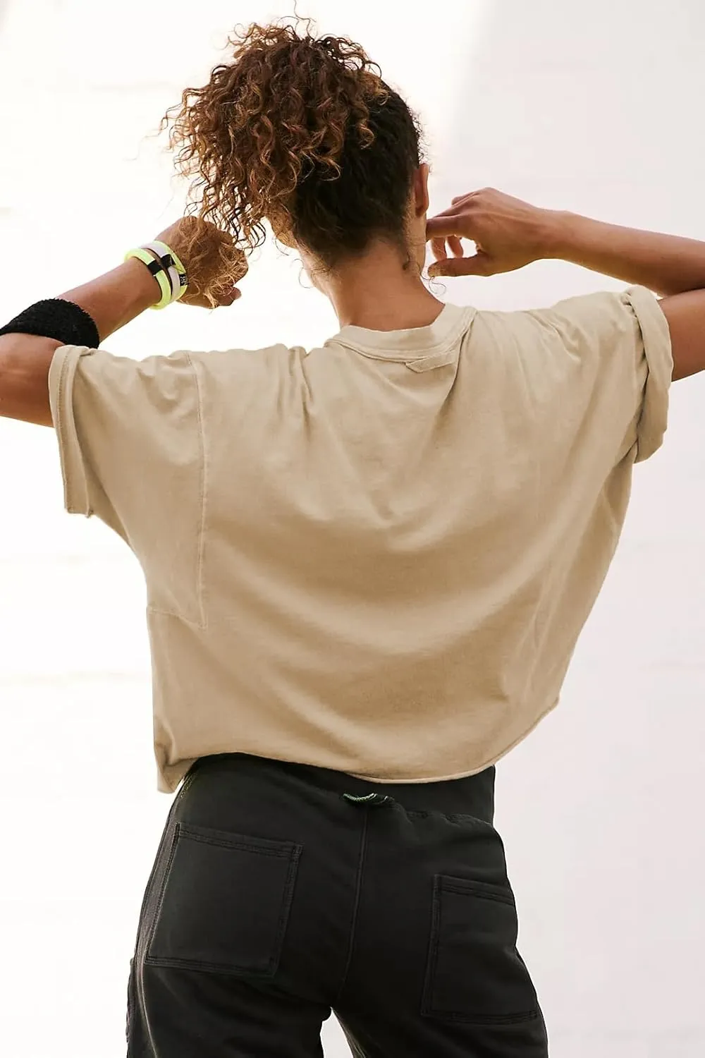 Women's Summer Short Sleeve Crop Tops Casual Basic Cotton Athletic Yoga Running T-Shirts