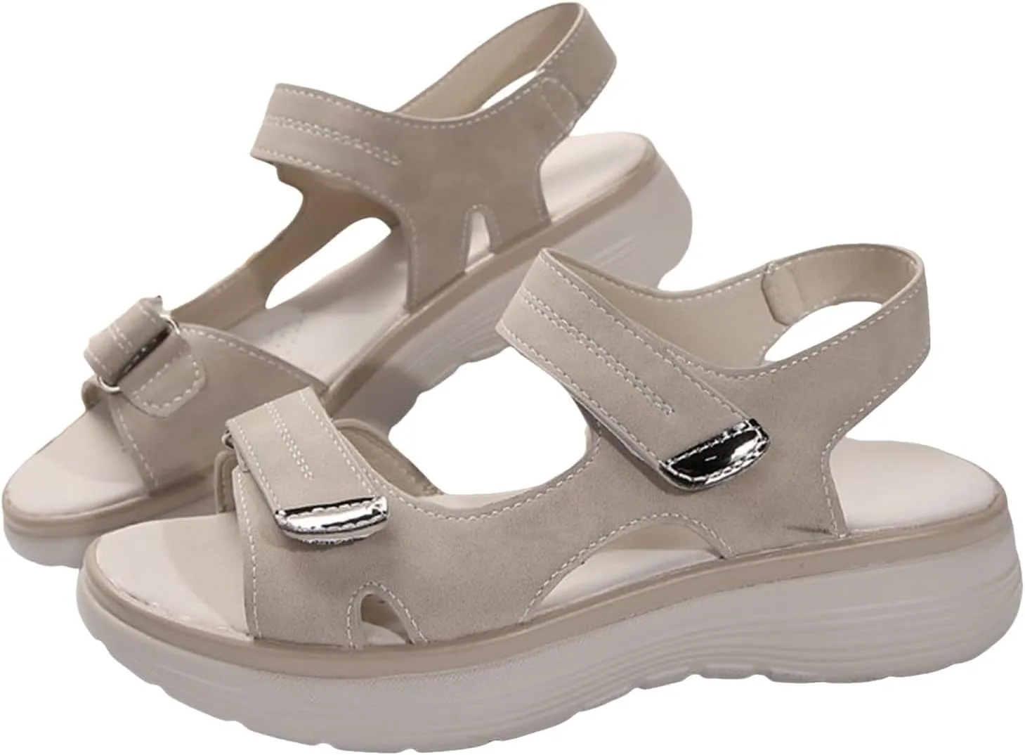 Women's Summer Walking Sandals Air Cushion Arch Support Platform Ankle Strap Shoes Comfortable Casual Wedge Sandals