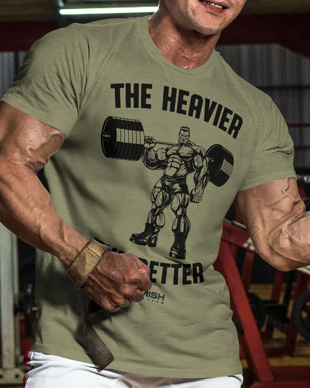 Workout Shirts for Men, The Heavier The Better Gym Shirt Funny Lifting T-Shirt