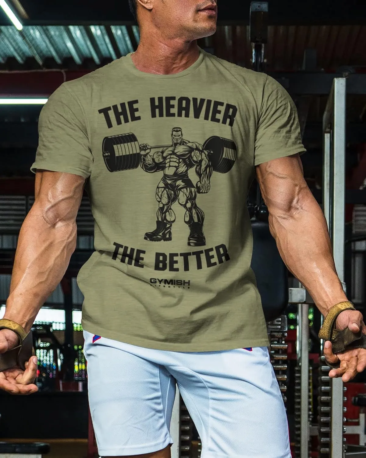 Workout Shirts for Men, The Heavier The Better Gym Shirt Funny Lifting T-Shirt