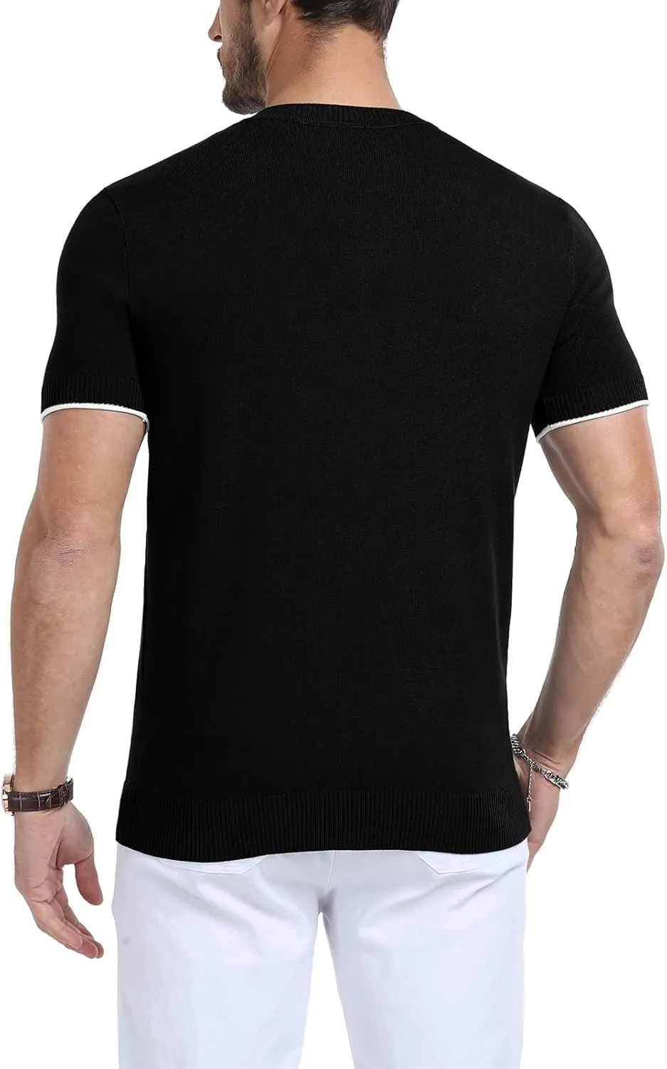 YTD Men's Short Sleeve Henley T-Shirts Casual Knit Shirt Summer Fashion Lightweight Henley Button Tee