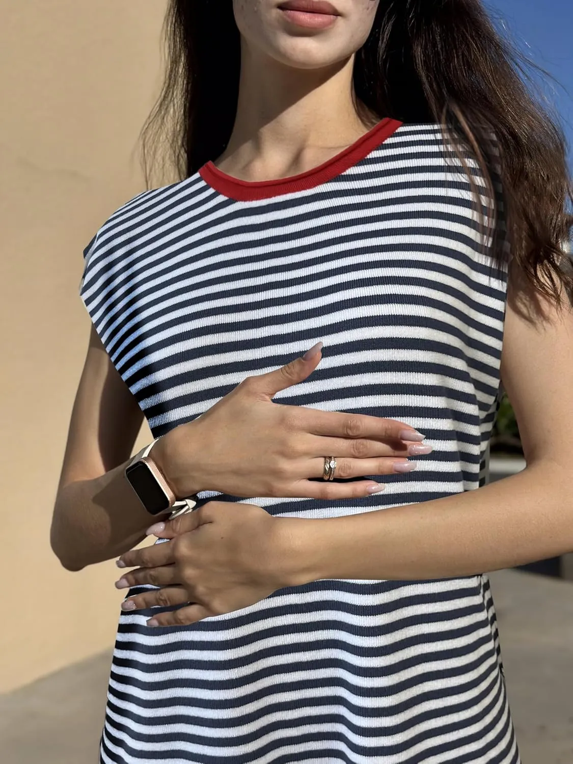 Zeagoo Sweater Vest Women Crew Neck Loose Fit Knit Lightweight T Shirts Pullover Casual Summer Outfits